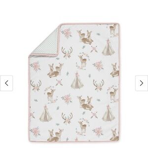 NWOT Sweet JoJo Designs Woodland Deer Floral Crib 3 Piece Set